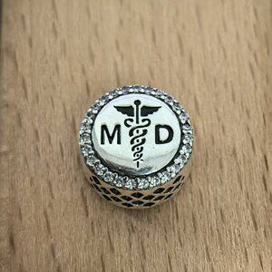 Pandora MD Medical Doctor Circle Bead Charm, S925 Silver Bracelets